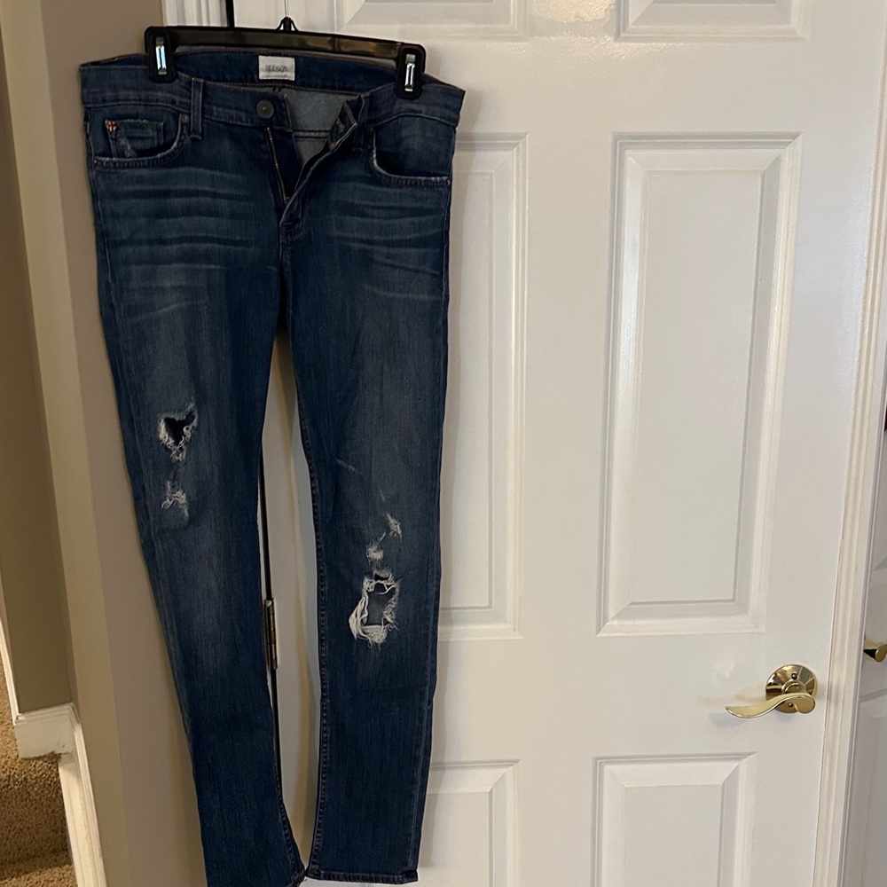 Hudson Jeans Dark Blue Distressed Skinny Jeans